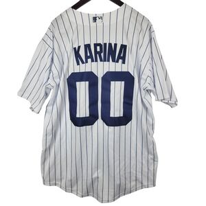 Nike New York Yankees MLB Baseball Jersey Pinstripe Karina #00 XXL‎